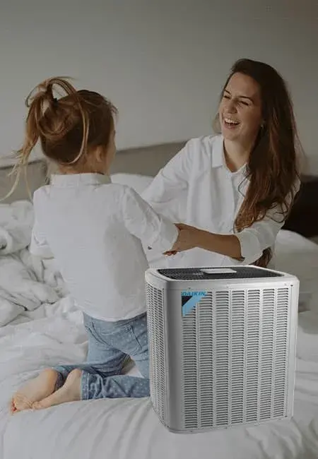 family with a daikin air conditioner